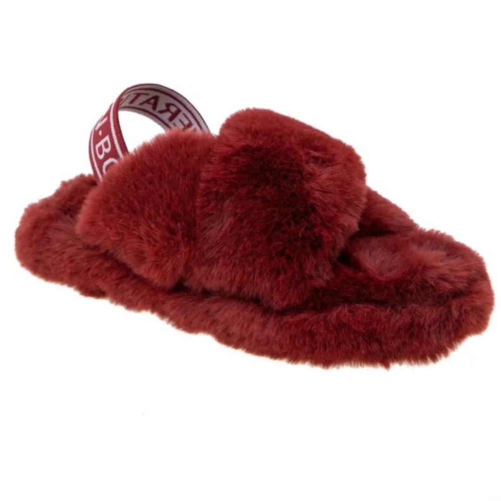 Soffi Burgundy Faux Fur Slippers